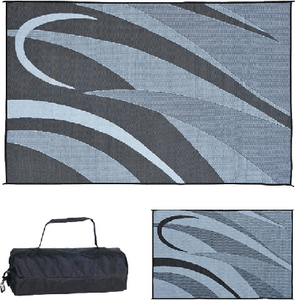 MING'S MARK INC GA1-BLK/SLVR 8X12 PATIOMAT BLK/SLV GRAPHIC